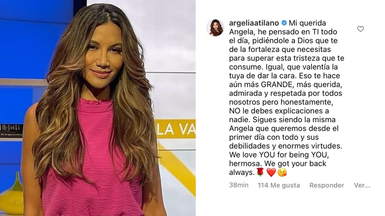 "Sigues siendo la misma Ángela que queremos desde el primer día con todos y sus debilidades y enormes virtudes", señaló la presentadora
<b>Argelia Atilano</b> bajo el video de la jovencita.