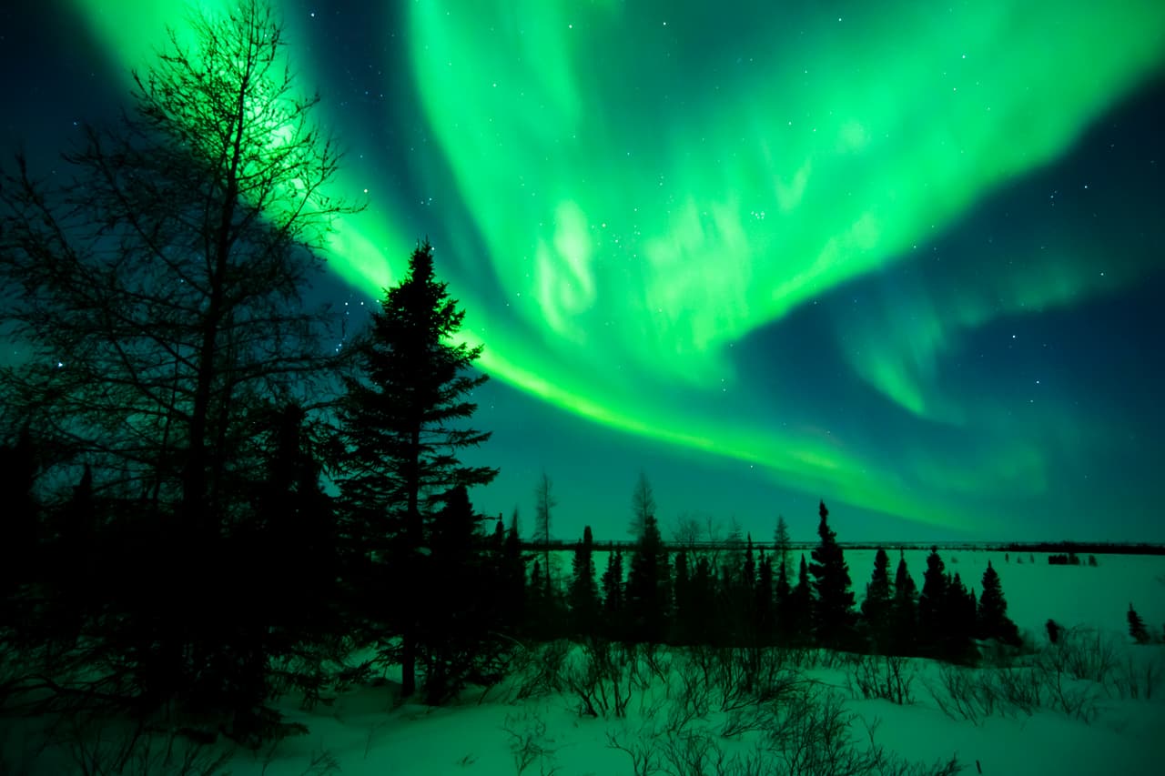 <b>Auroras boreales en Manitoba, Canadá</b>
<br>
<br>Cuando las partículas solares chocan con la atmósfera terrestre se producen los estallidos de luz cerca de los polos que conocemos como auroras. En el hemisferio norte, estas olas de luz verde azulada se ven en el cielo del norte de Canadá y Alaska, y también en Groenlandia, Finlandia, Noruega o Islandia.
<br>
<br>
<a href="https://www.univision.com/noticias/medio-ambiente/fotografias-espectaculares-maravillas-naturales-desconocidas-fotos"><u>Vea aquí las espectaculares fotografías de 26 maravillas naturales que cuesta creer que existen</u></a>
<br>