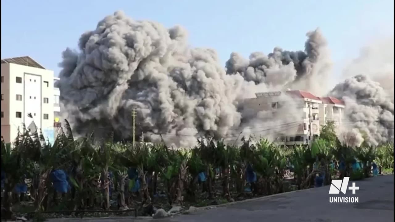 Video: Captan momento exacto en que misil impacta un edificio en Líbano