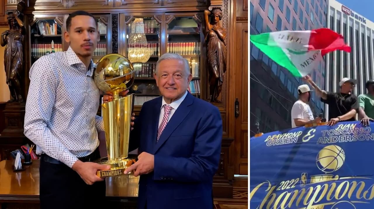 “Nuestro paisano Juan Toscano Anderson”: campeón mexicano-estadounidense de la NBA se reúne con el presidente López Obrador