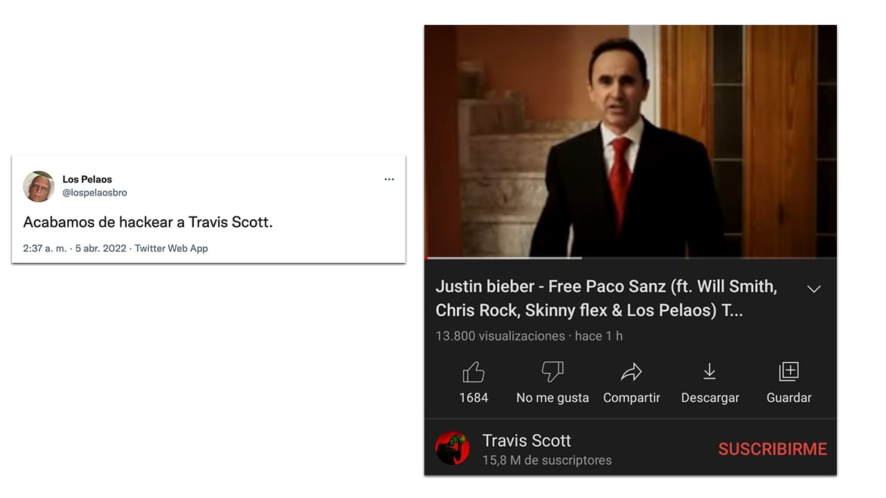 La primera cuenta reportada por @lospelaosbro en twitter fue la de Travis Scott
<br>