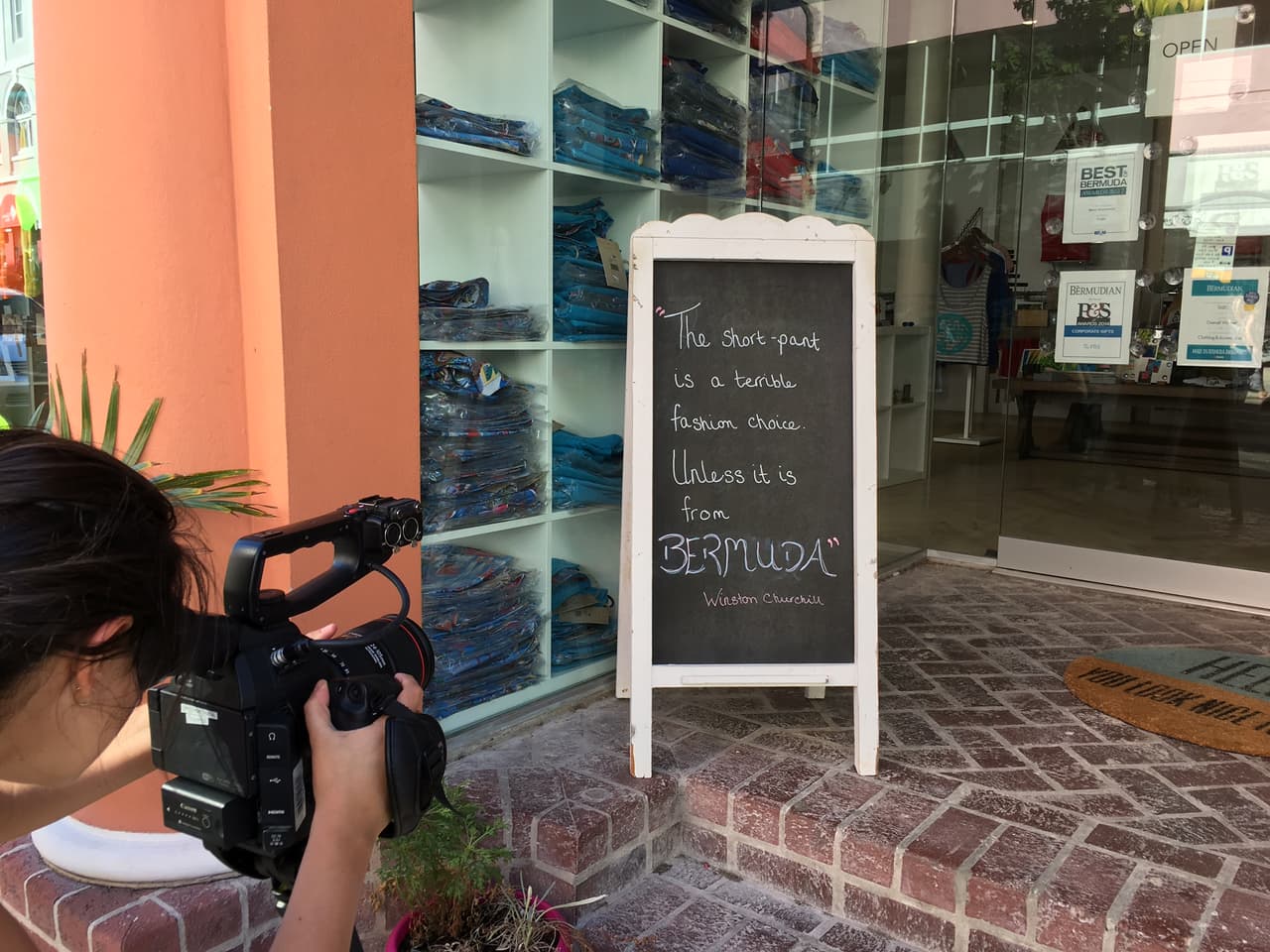 Bermuda shorts on sale in Hamilton, Bermuda. Winston Churchill is reputed to have said: "The short-pant is a terrible fashion choice. Unless it is from Bermuda."
