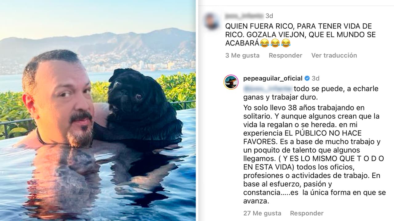 Así respondió Pepe Aguilar a quien lo señaló de presumir una "vida de rico" junto a su perro.