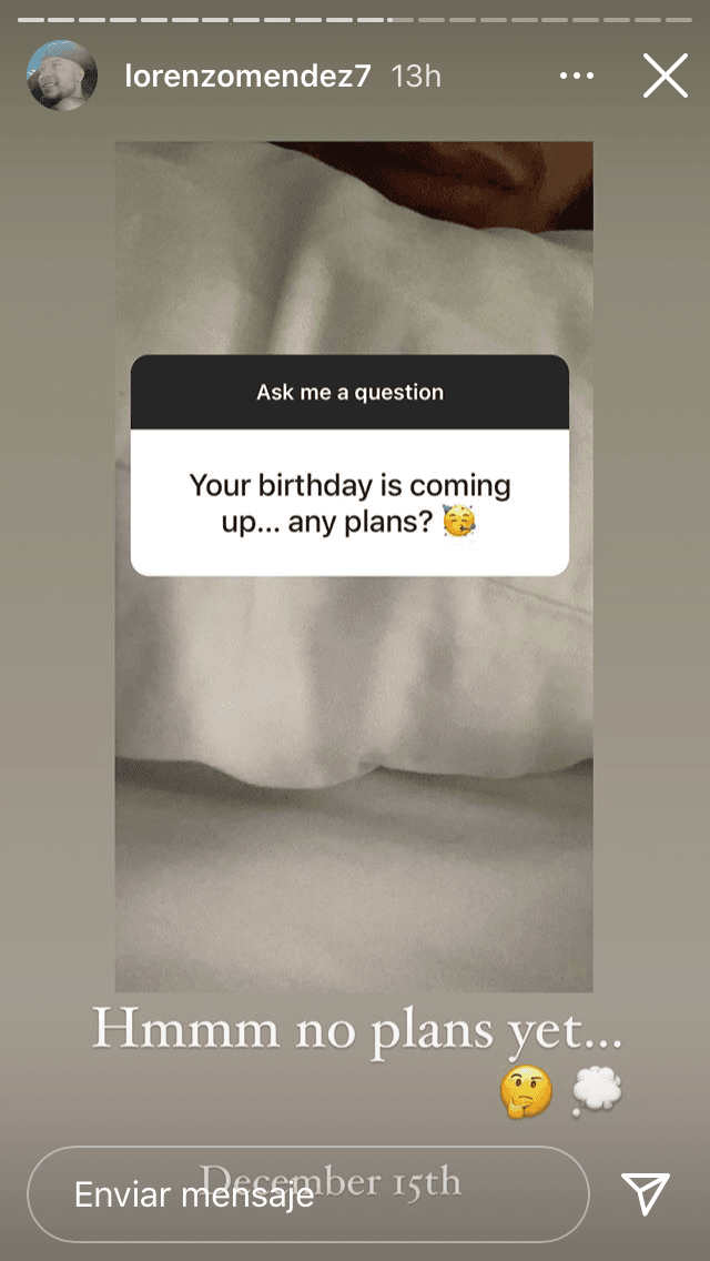 "Sin planes aún", reveló.