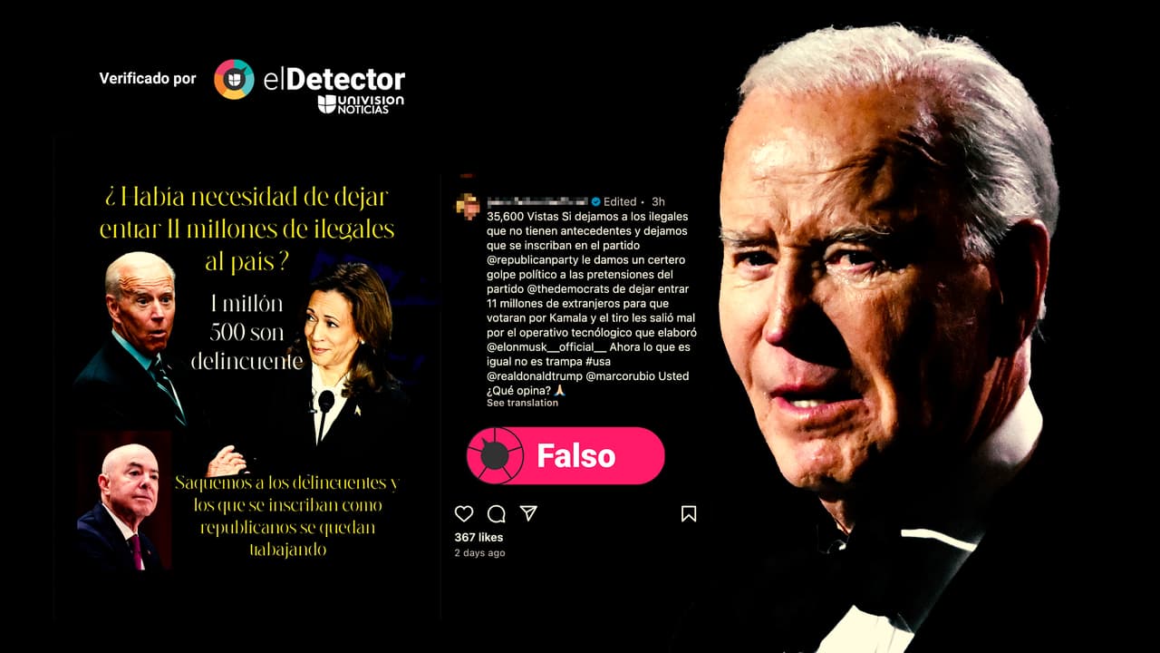 Es falso que durante el gobierno de Biden se haya permitido la entrada de 11 millones de migrantes para que votaran por Kamala Harris