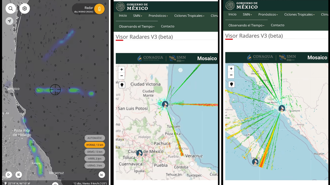 MeteoAlert Tampico asegura que las "anomalías" captadas en el radio meteorológico serían "ruido".