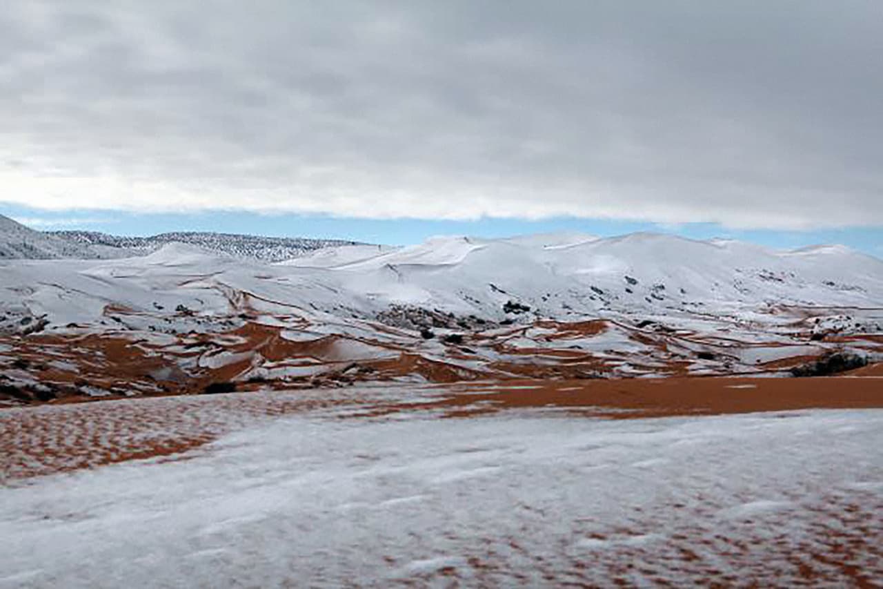 La ciudad de Ain Zefra se encuentra a 3,280 pies sobre el nivel del mar (1,000 metros ) y la temperatura media en enero es de 54.3 grados Farenheit (12 grados Celsius).