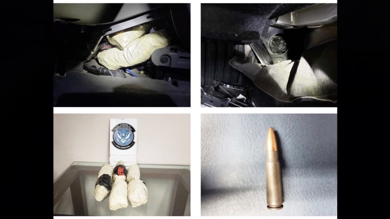 Oficiales en el puerto de entrada de Nogales, Arizona, descubrieron más de 1,000 rondas de municiones para rifles de asalto y pistolas 9 mm escondidas dentro del maletero y la consola de un vehículo.
