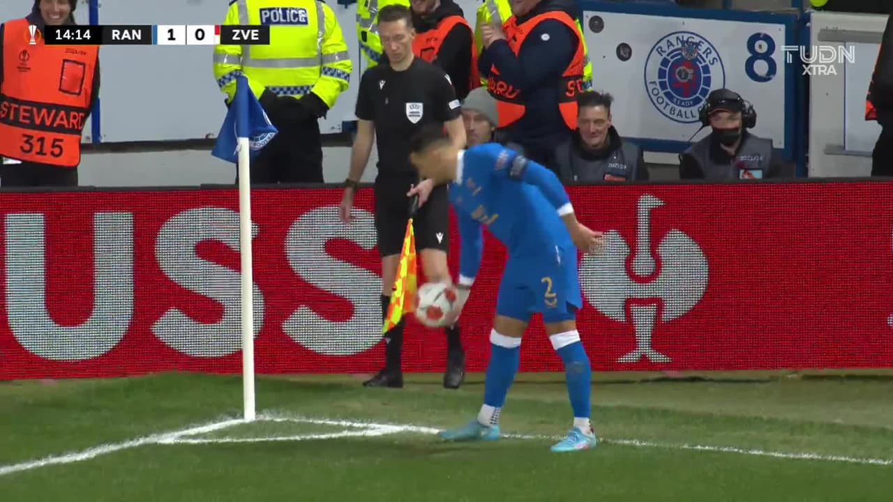 ¡Gol del Rangers! Alfredo Morelos fusila y pone el 2-0 sobre Estrella Roja