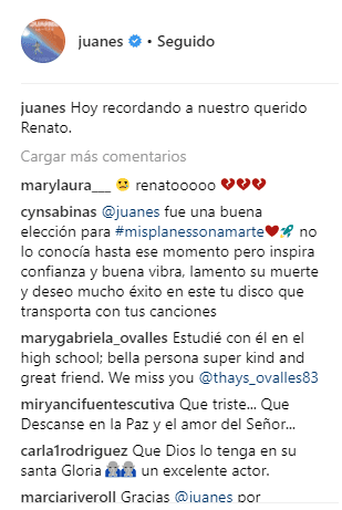 "Hoy recordando a nuestro querido Renato", publicó el intérprete de 'La camisa negra' junto a una imagen con el actor.