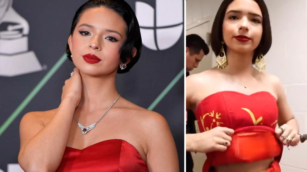 A Ángela Aguilar le quedó grande su vestuario y muestra el truco para que no se le caiga