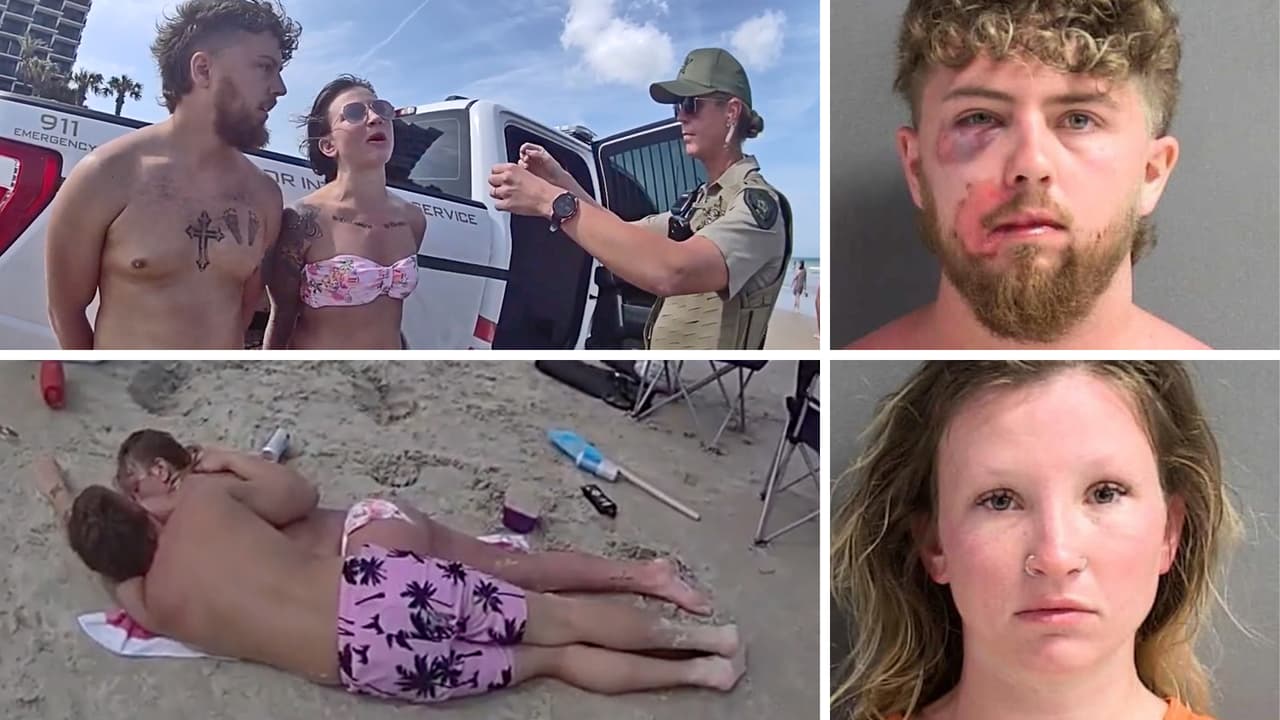 Arrestan a pareja de Georgia en una playa de Florida por negligencia infantil