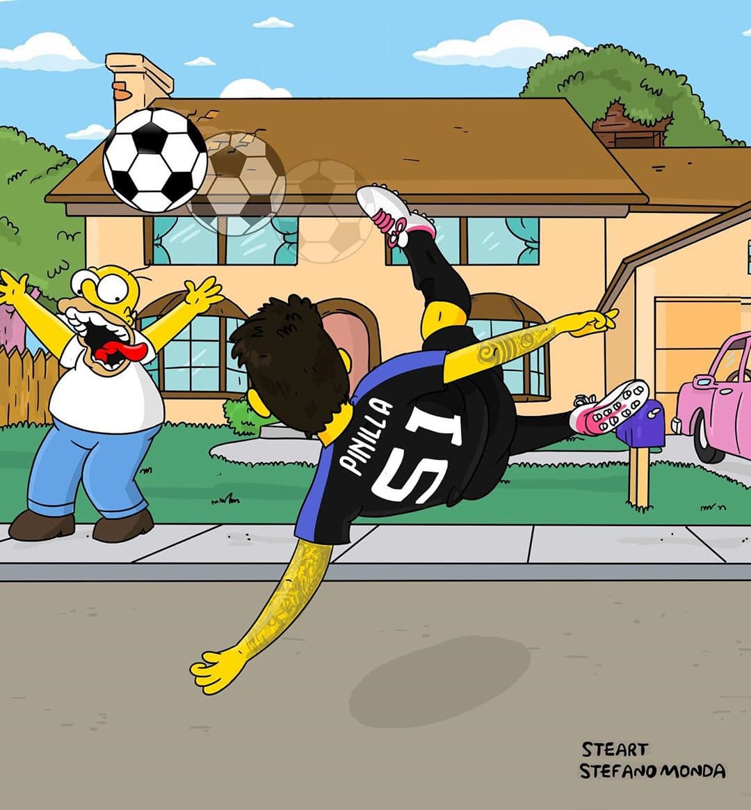 Aquella chilena de Mauricio Pinilla, una de las especialidades del jugador.