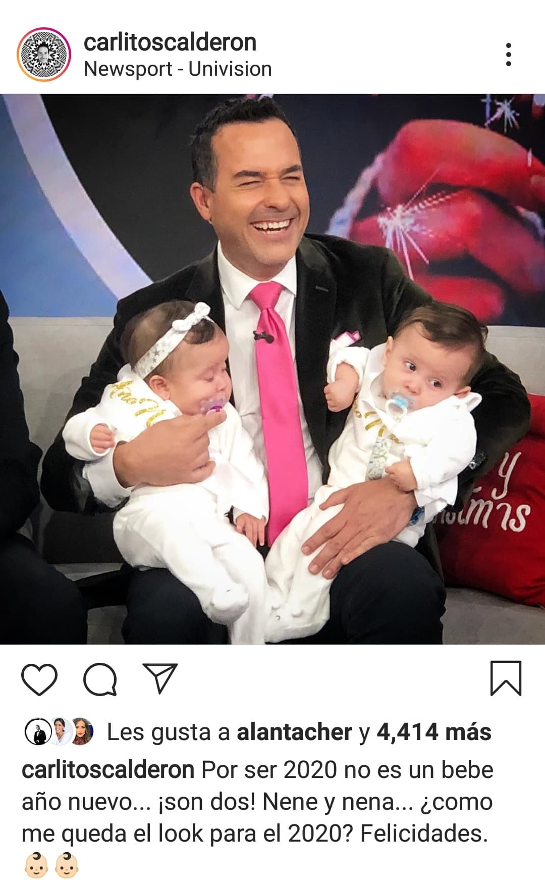 Junto a la imagen en su cuenta de Instagram, Carlos preguntó a sus fans si piensan que le queda el look de papá, ya que podría verse así el próximo año.