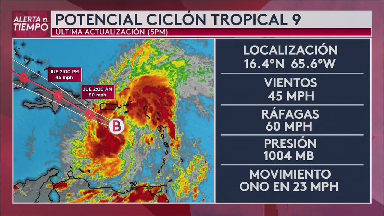 Potencial ciclón continúa con vientos de 45 millas por hora al sur de Puerto Rico