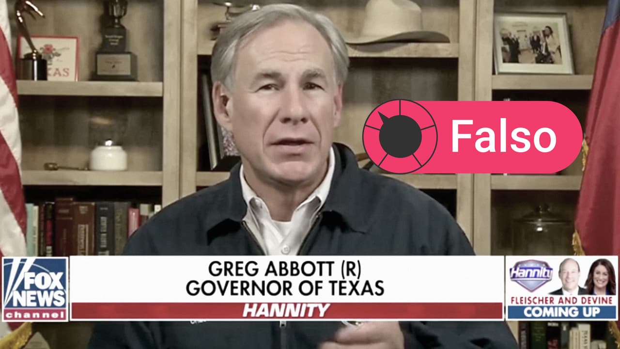 Captura de pantalla de la intervención en "Hannity" del gobernador de Texas, Greg Abbott