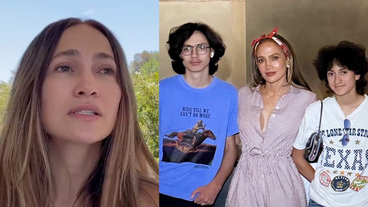JLo admite estar “llorando” ante la partida de sus hijos y lo hace apareciendo sin maquillaje