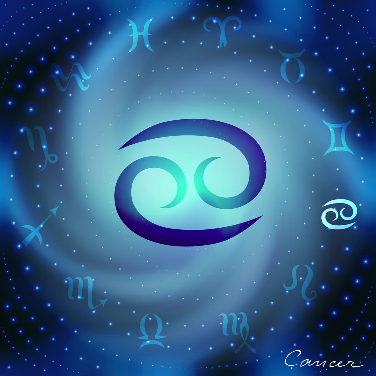 <b>Cáncer. Comienza un 20 o 21 de junio (según el año, la hora de nacimiento, y el lugar en que naciste)</b>
<br>Considerado uno de los más amorosos de todos y por supuesto, el signo maternal por excelencia que al igual que la gallina quiere proteger bajo sus alas a sus pollitos así extiende su amor a todos, intuitivo e imaginativo, con muchas percepciones, sueños clarividentes, protector de la familia, comprensivo.