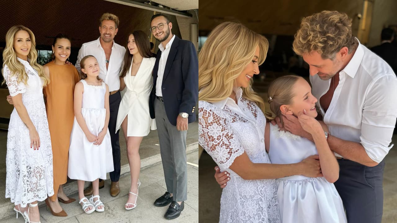 Estas son otras imágenes de Gabriel Soto junto a su ex Geraldine Bazán en la primera comunión de su hija menor.
