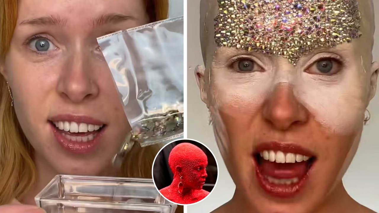 Tiktoker impacta a Internet por maquillaje con 13 mil piedras en su cara: así lucía