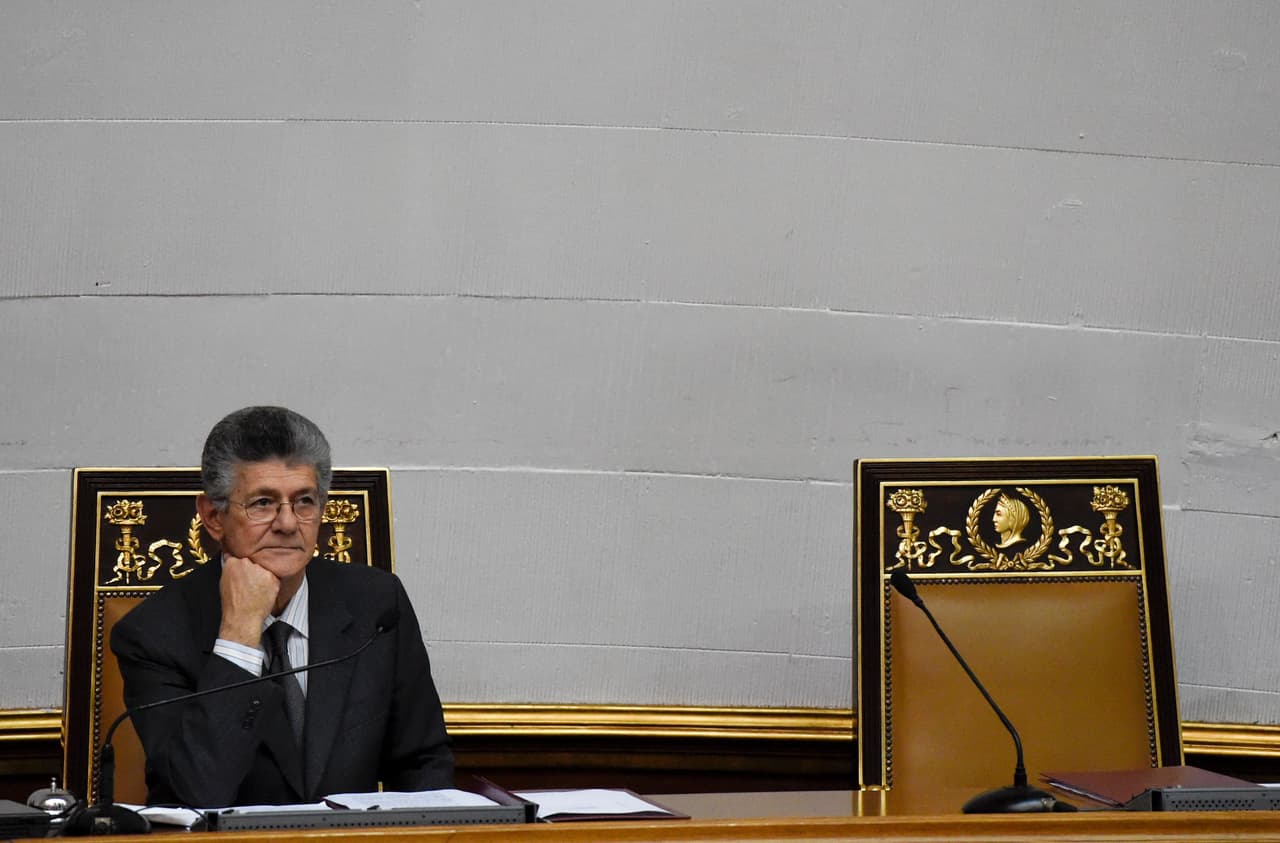 Henry Ramos Allup durante una sesión de la Asamblea Nacional de Venezuela.