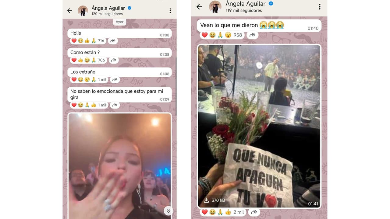 Ángela Aguilar compartió el mensaje que le dieron.