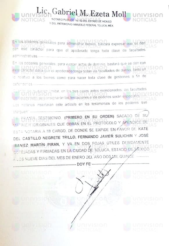 Documento de El Chapo a Kate para recibir pagos por derechos de la película