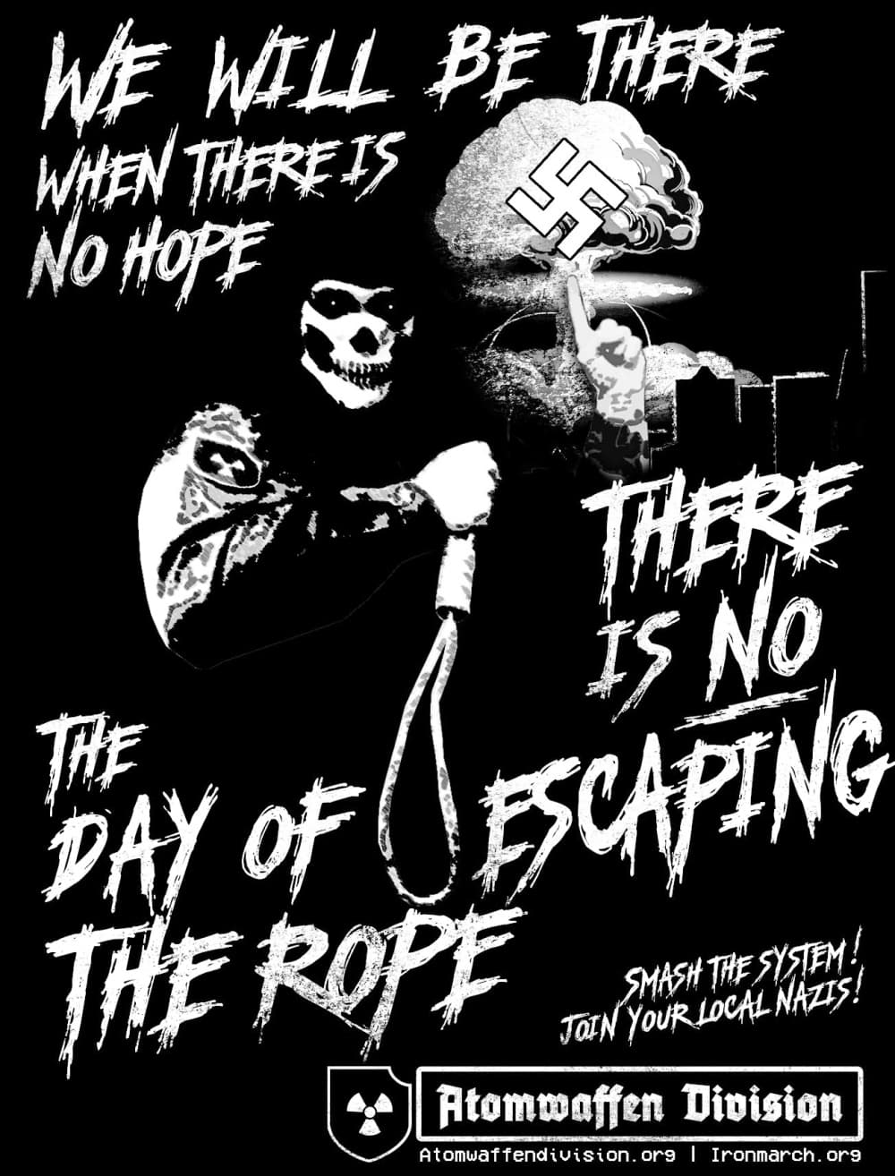 Propaganda apocalíptica para reclutar mentes racistas.