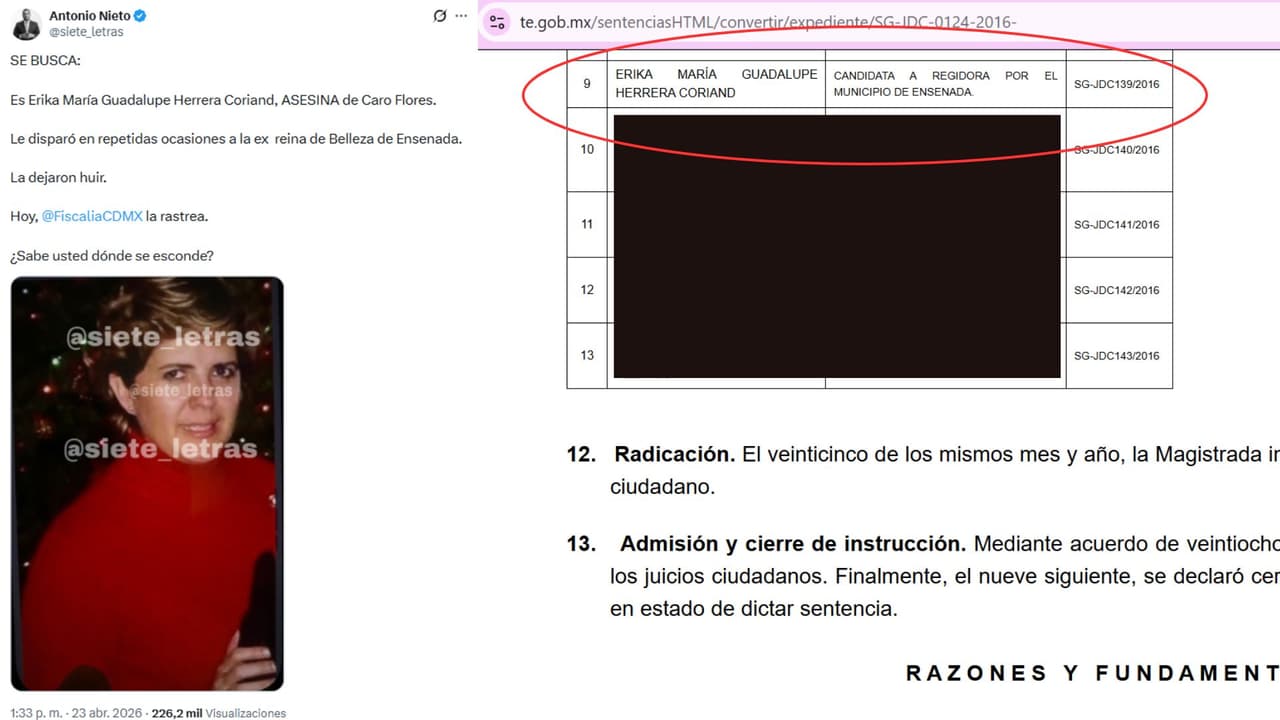 Erika Guadalupe Herrera Coriand habría asesinado a su nuera, Carolina Flores