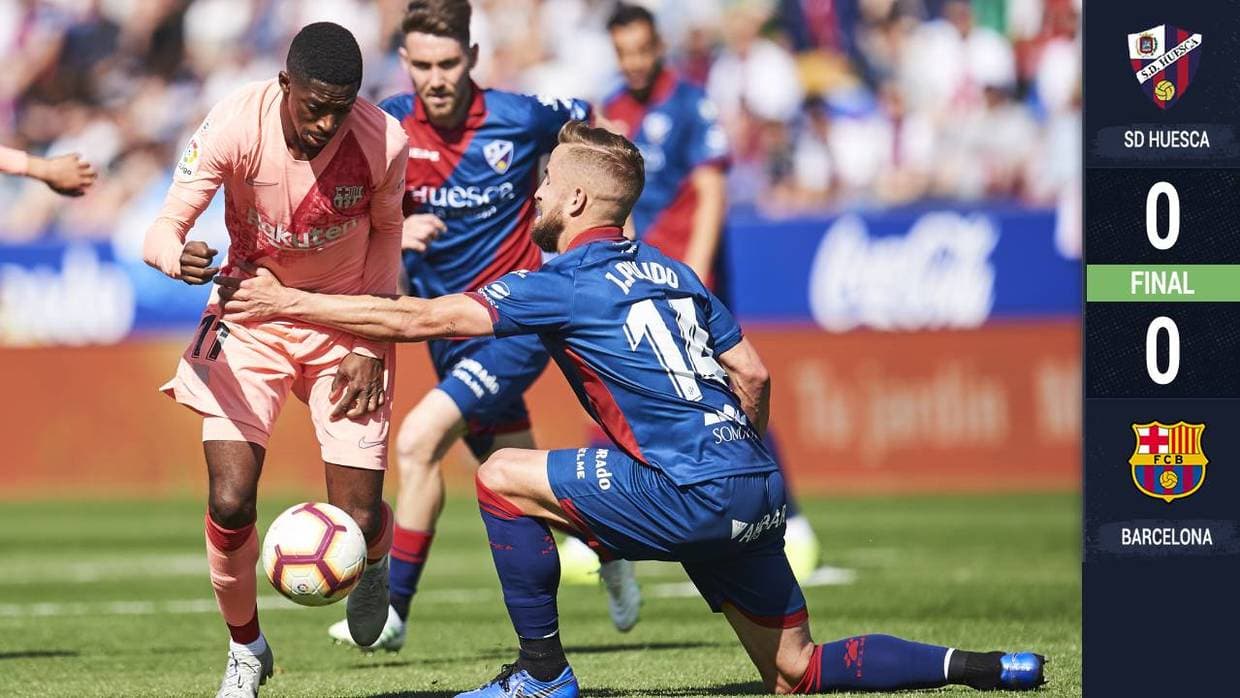 Con cuatro debuts en el 11 titular, Barcelona empató en casa del Huesca