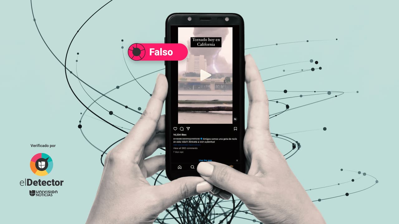 Esos videos no muestran un “tornado hoy en California”: incluyen imágenes viejas y manipuladas
