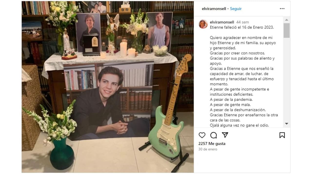 Elvira Monsell despidió a su hermano, Etienne, a inicios de este 2023.