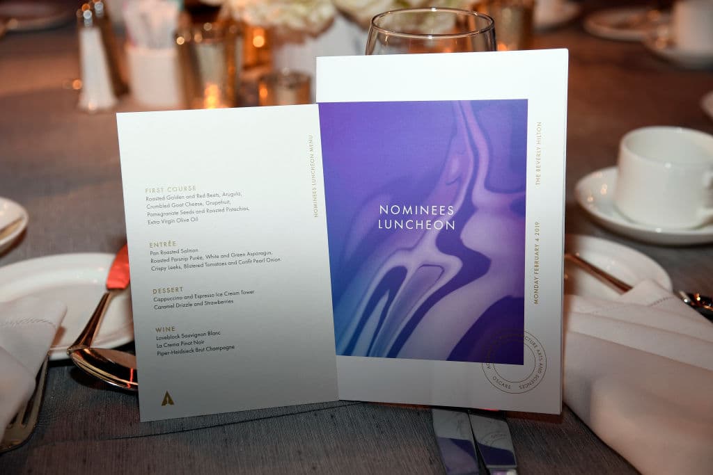 El almuerzo de los nominados es un tradicional evento creado para que los actores, directores, productores, guionistas, compositores, ingenieros de sonido y demás artistas, se reúnan para platicar de su trabajo y otros proyectos, dejando de lado la presión.
<br>