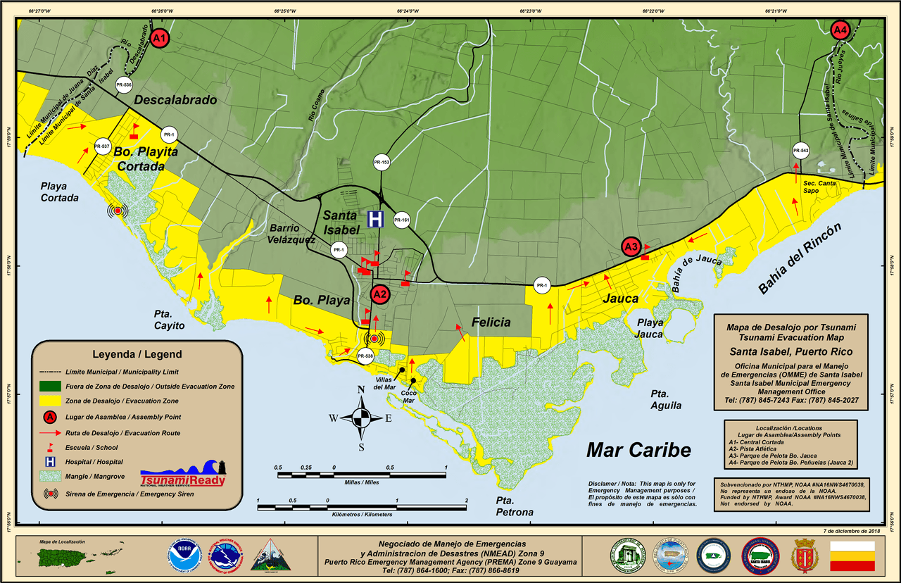 Mapa de desalojo de Santa Isabel