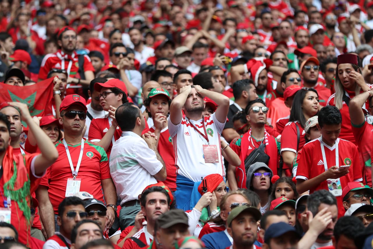 Un estadio con buena cantidad de hinchas marroquíes vio cómo se fue el primer tiempo con la ventaja de Portugal.