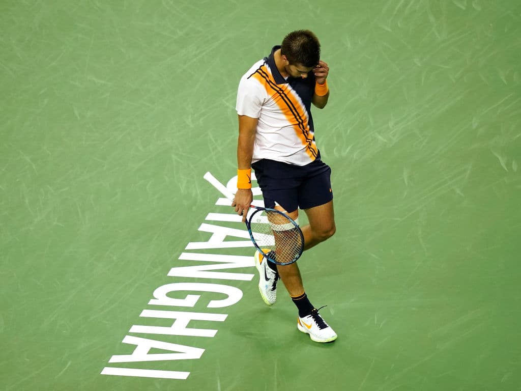 Aunque salvó siete de nueve intentos de quiebre por parte de Djokovic, los dos perdidos marcaron también la diferencia contra el croata Borna Coric.