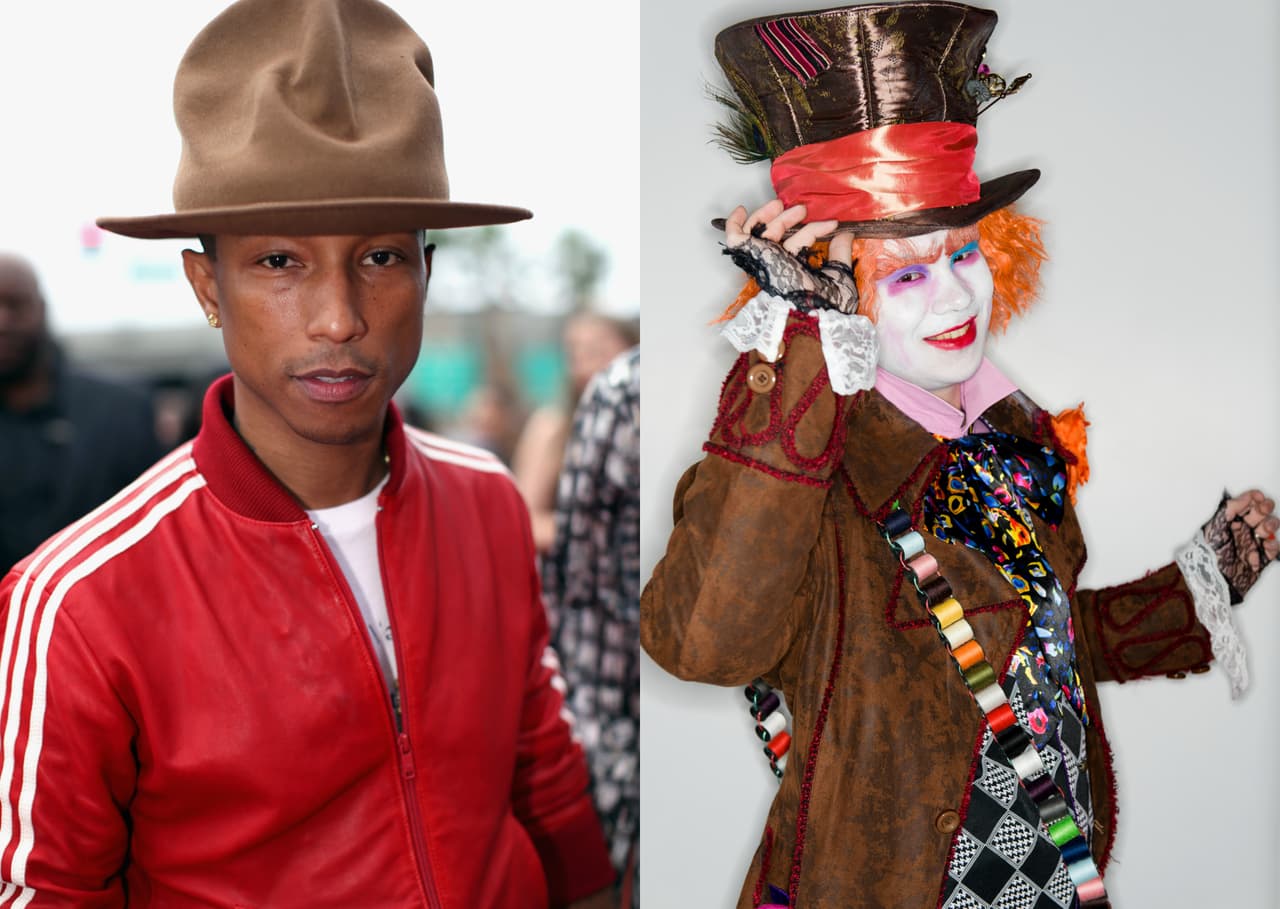 El Sombrerero Loco también es uno de los disfraces más populares y ese le queda perfecto al músico Pharell Williams, que tiene una gran colección de gorras y sombreros.