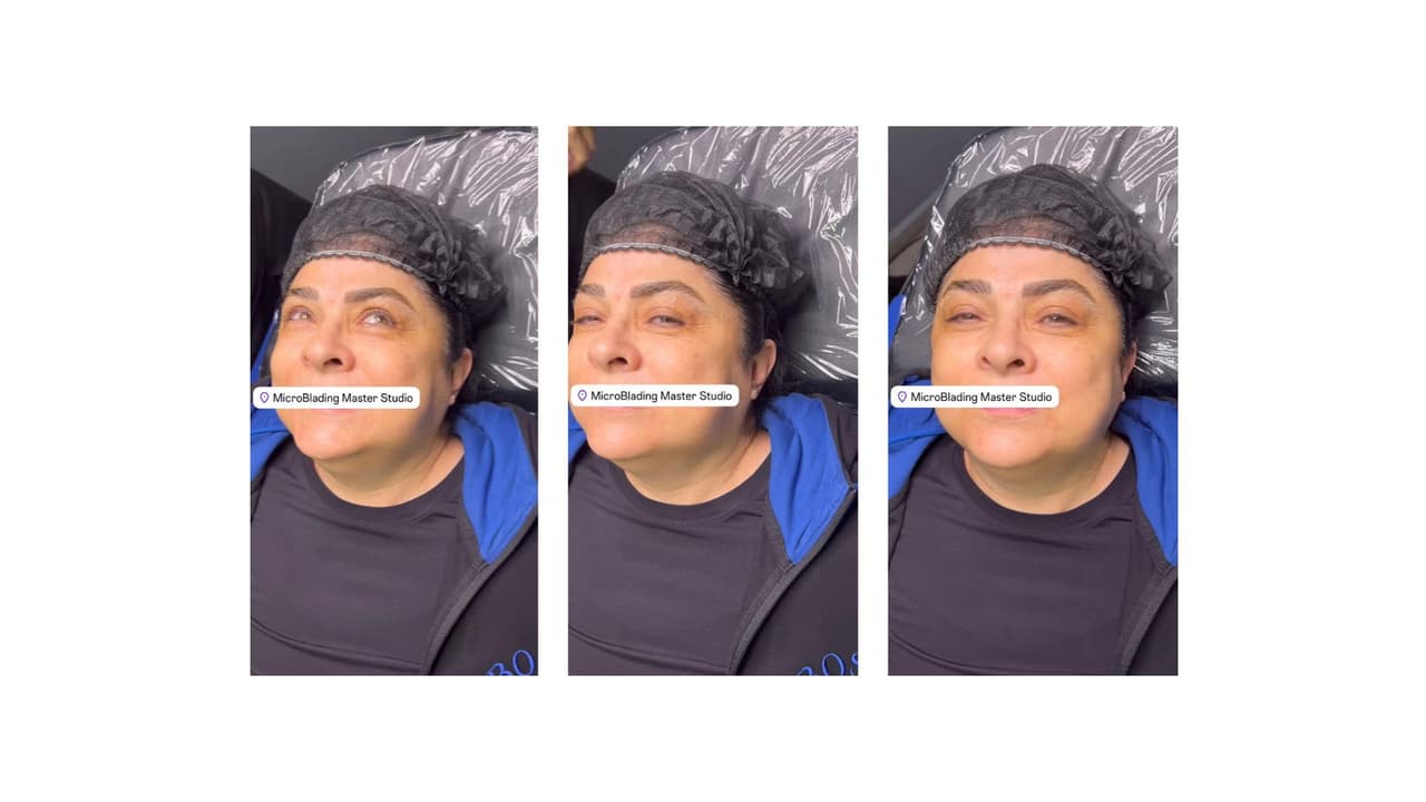 Así mostró el resultado final de su microblading.