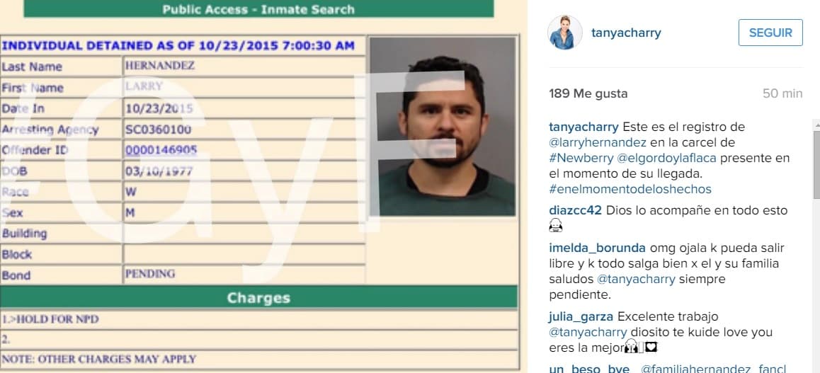 El músico fue fichado en cuanto ingresó a la prisión, misma que ya se encontraba con todo listo para recibir al intérprete de música regional mexicana por aquellos días.