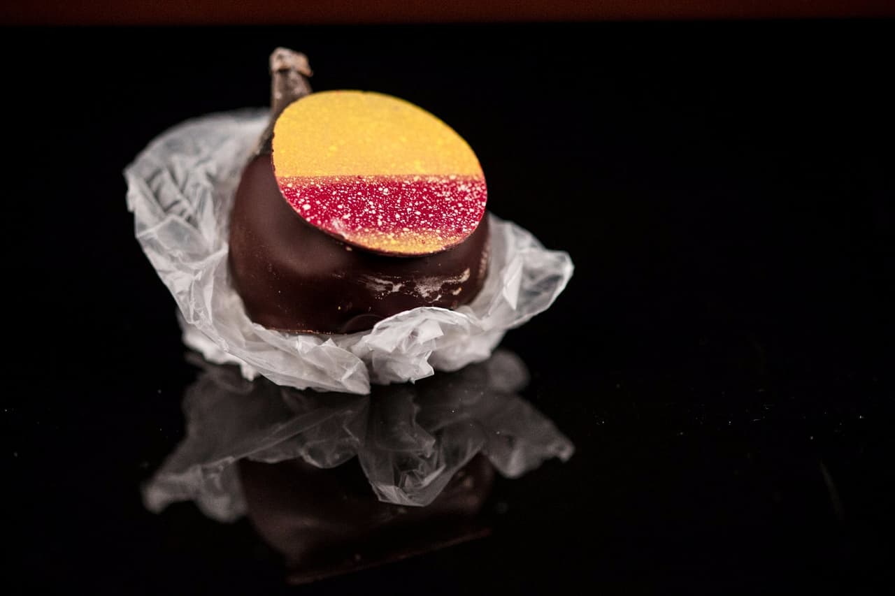 Higo cubierto de chocolate.