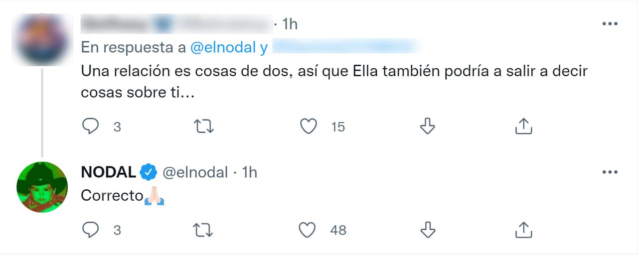 También alguien más le hizo hincapié en que Belinda podría "salir a decir cosas" sobre él: "Correcto", dijo el cantante de manera tajante. 
<br>