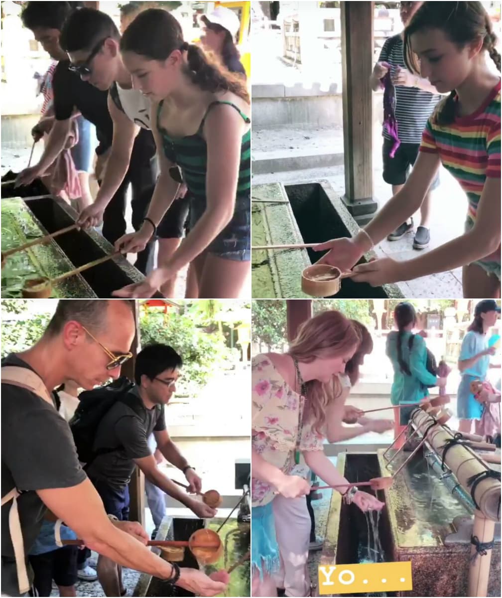 A través de sus historias en la red social, Legarreta compartió la forma en que ella y su familia se purificaron mediante un ritual japonés.