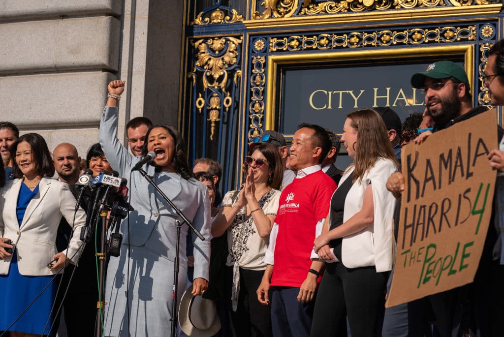Durante la manifestación de este lunes,
<b><a href="https://www.univision.com/local/san-francisco-kdtv/alcaldesa-mejor-pagada-california-london-breed-san-francisco-fotos" target="_blank"> la alcaldesa de San Francisco, London Breed</a></b>, se dirigió específicamente a los demócratas. En este momento, dijo, Kamala Harris "nos necesita unidos, nosotros, como demócratas, no tenemos tiempo para perder".