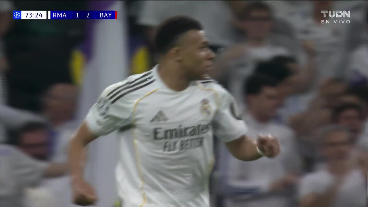 ¡Gol del Real Madrid! Mbappé llega para cerrar la pinza y poner el 1-2
