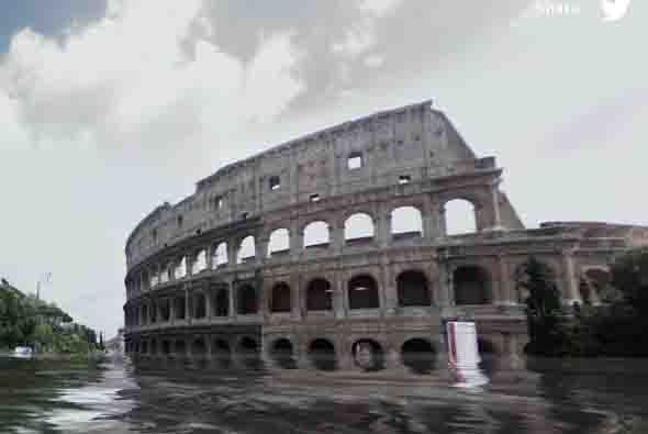 Imagina que cada gota del óceano se multiplicó en esta foto del Coliseo en Roma. Foto tomada del sitio worldunderwater.org.