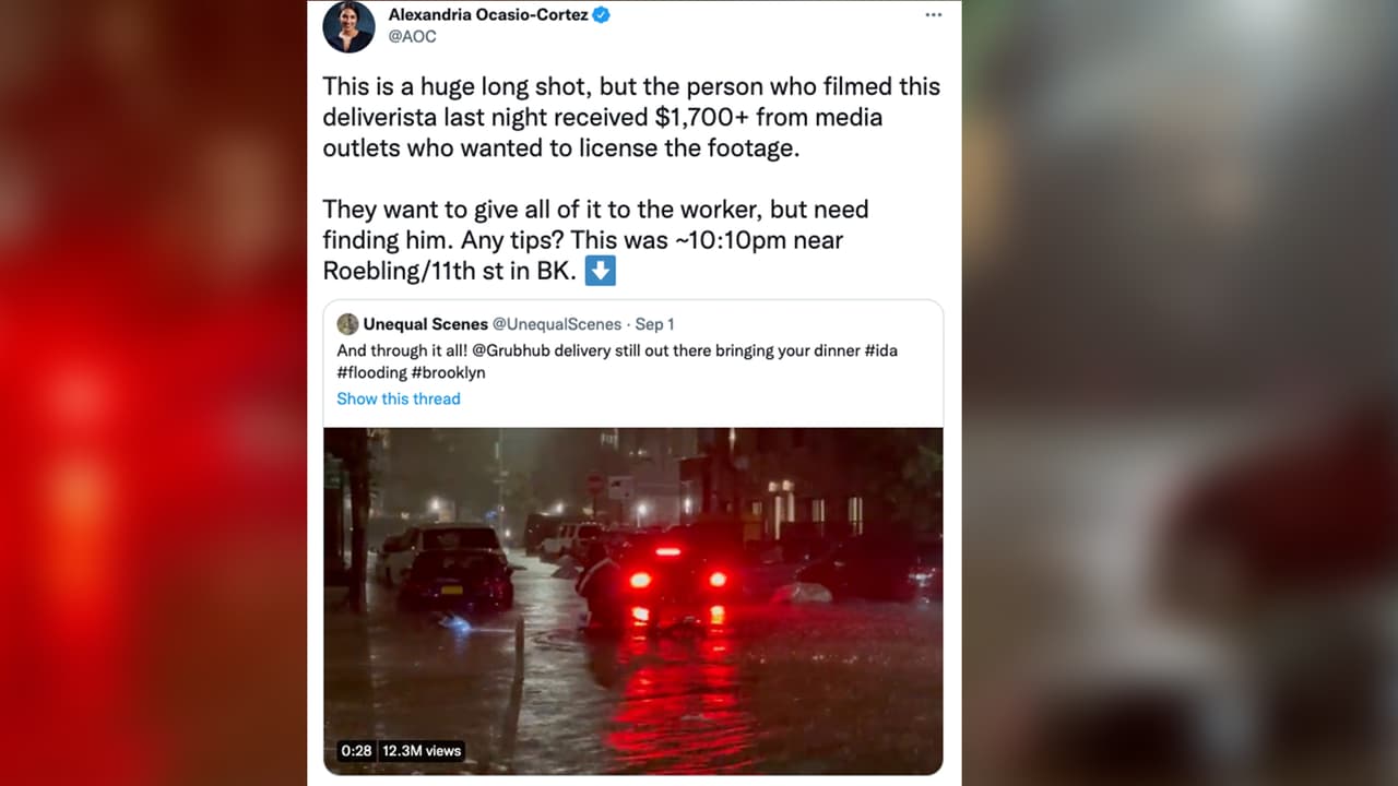 Buscan a repartidor que trabajaba durante la tormenta para premiarlo con $1,700