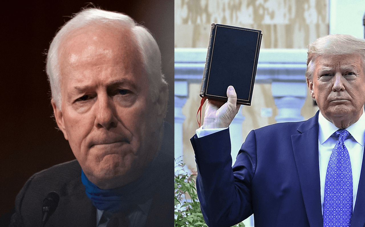 John Cornyn dice que la foto de Trump con la Biblia es un “mensaje civil”