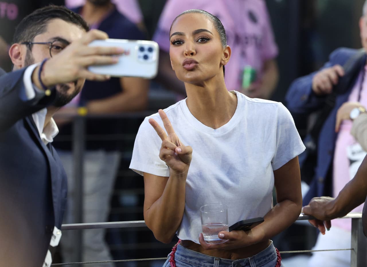 Kim Kardashian también estuvo presente en la jornada inaugural de la Leagues Cup.