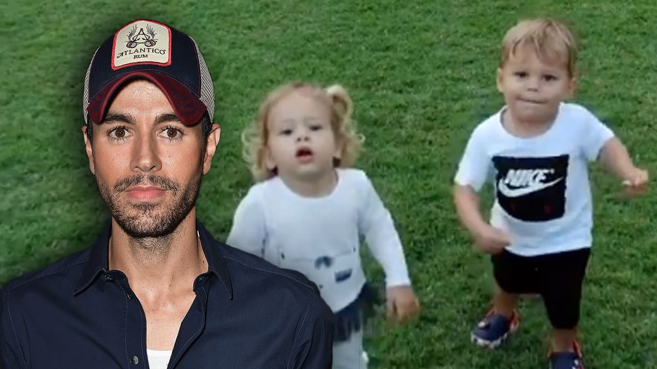 El tierno video de los hijos de Enrique Iglesias persiguiendo un dron