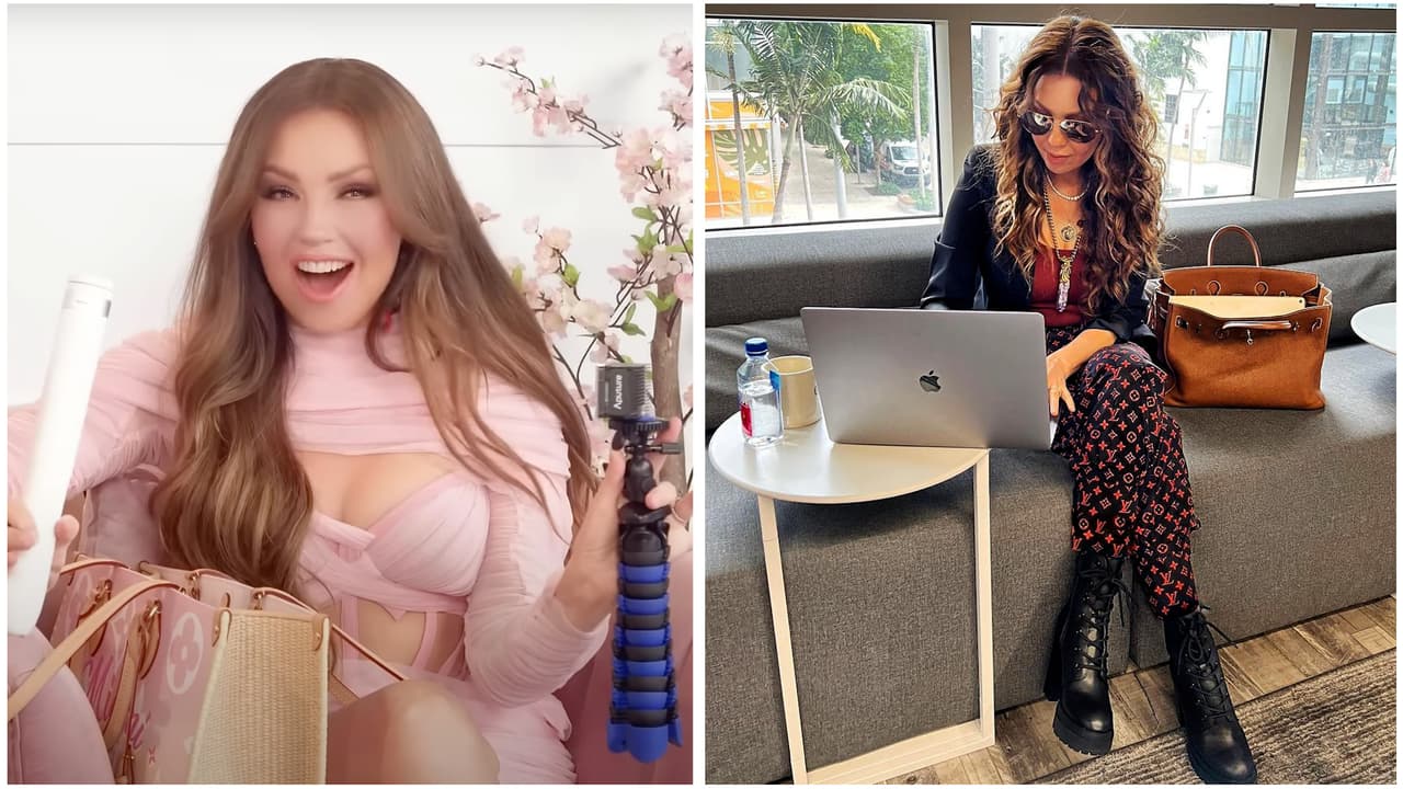 Los inusuales objetos que Thalía siempre tiene en su bolso: lleva un tripié y eso no es lo más curioso